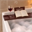 Bambusowa półka na wannę z podpórką i przegródkami brązowa | MORE&DECO – zdjęcie 12
