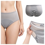 Majtki menstruacyjne damskie chłonne szare z wysokim stanem L-XXXL