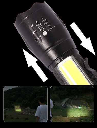 Latarka taktyczna LED wojskowa 1000 lm Zoom IP67 akumulatorowa | KOOZAK – zdjęcie 2