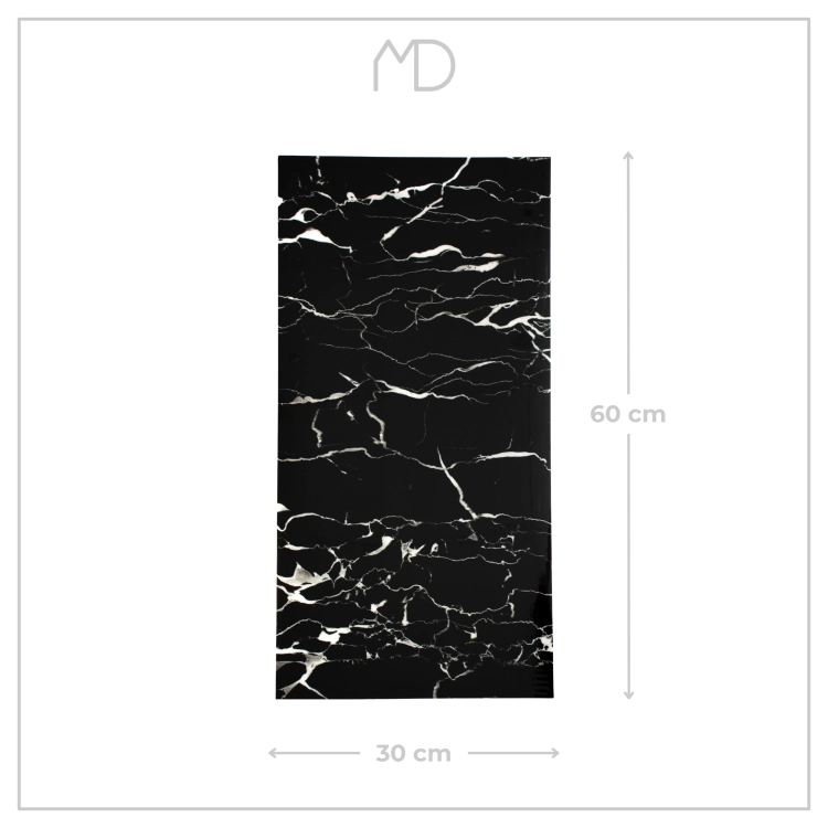 Dekoracyjne panele ścienne samoprzylepne marmur czarny z białym 30×60 cm – zdjęcie 5