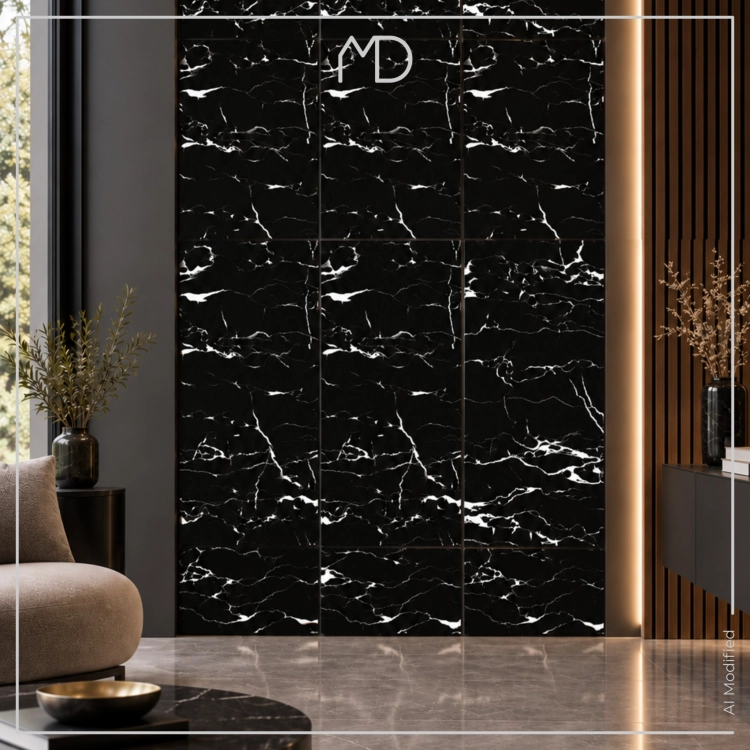 Dekoracyjne panele ścienne samoprzylepne marmur czarny z białym 30×60 cm – zdjęcie 7