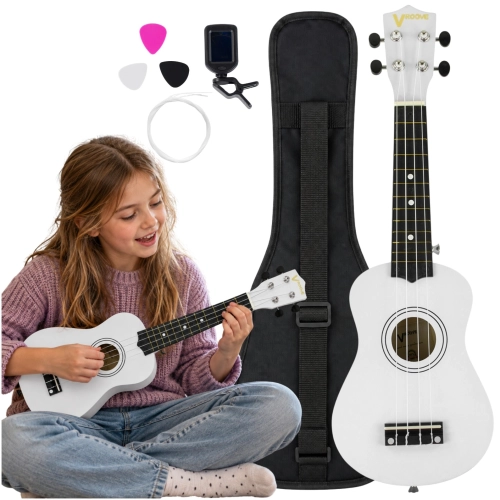 Ukulele sopranowe LUMI białe + stroik pokrowiec kostki