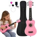 Ukulele sopranowe LUMI różowe+ stroik pokrowiec kostki