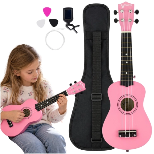 Ukulele sopranowe LUMI różowe+ stroik pokrowiec kostki