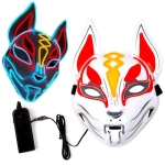 Maska LED kot świecąca w 3 kolorach – na Halloween i cosplay