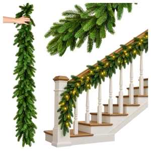 Girlanda choinkowa świąteczna 200 cm – dekoracja bożonarodzeniowa na drzwi, schody i kominek | More&Deco
