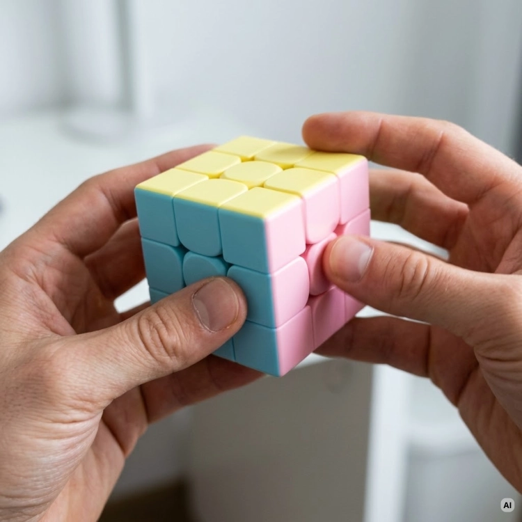 Obracanie warstw kostki MeiLong 3x3 w dłoniach