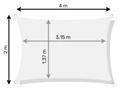 Żagiel przeciwsłoneczny daszek zacieniacz 2x4 ciemny niebieski | GoGarden – zdjęcie 2