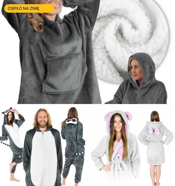 Kocobluza, kigurumi i szlafrok – ciepłe ubrania na zimę ZOLTA
