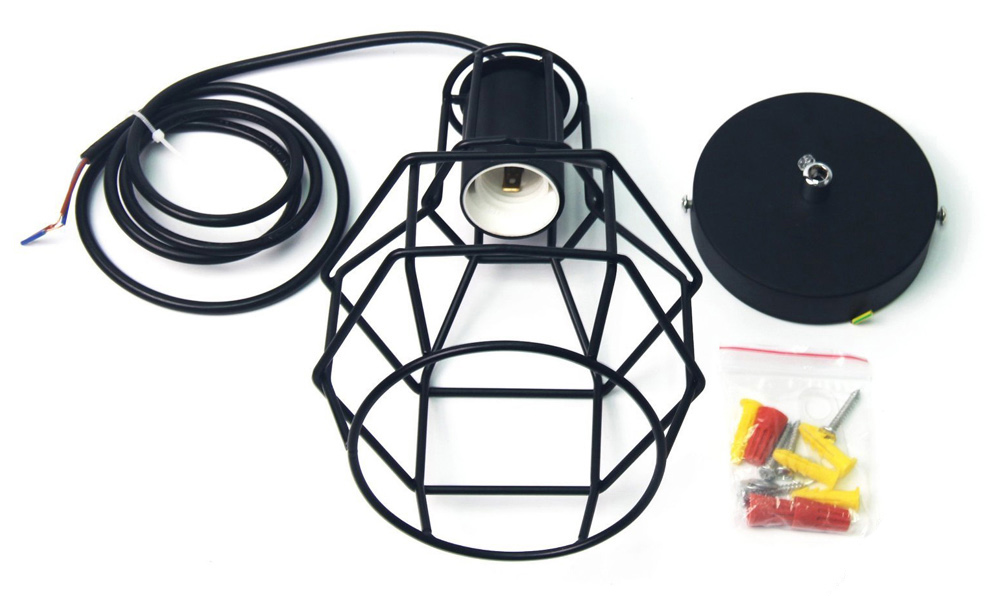 Lampa sufitowa wisząca retro loft industrial czarna E27