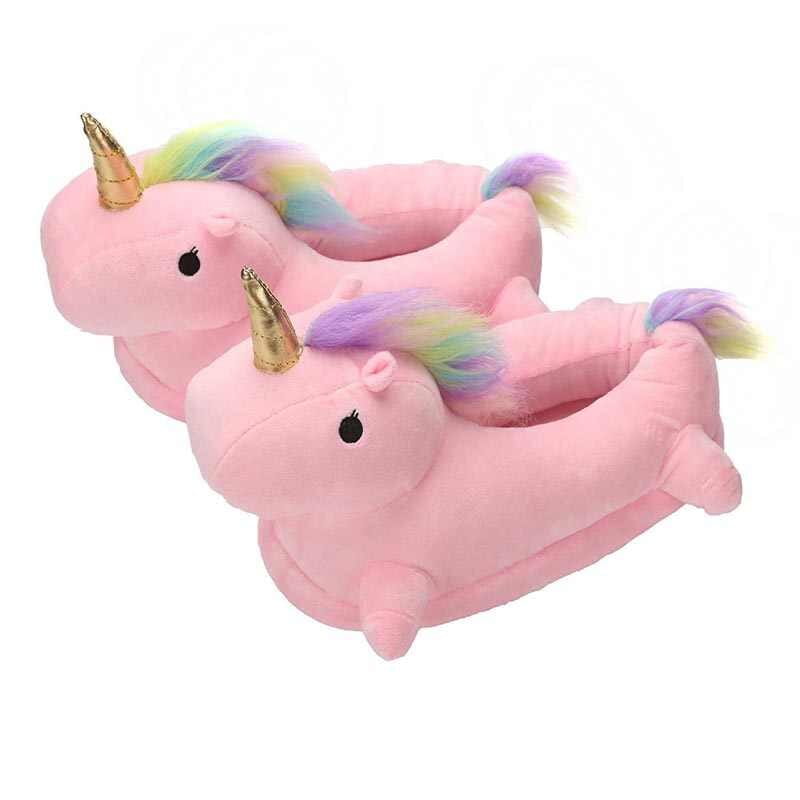 Kapcie unicorn jednorożec pluszowe różowy