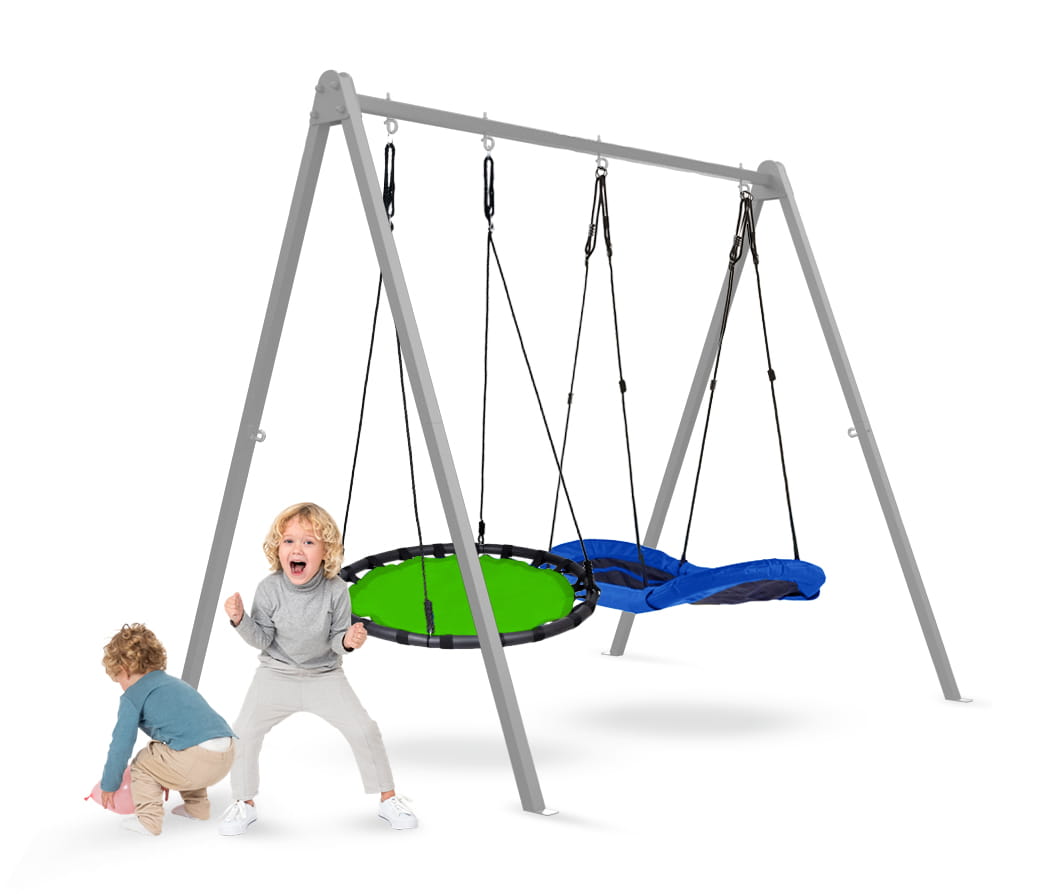 Stelaż na huśtawki i hamak 3w1 260 × 195 × 230 cm – biały – zdjęcie 3