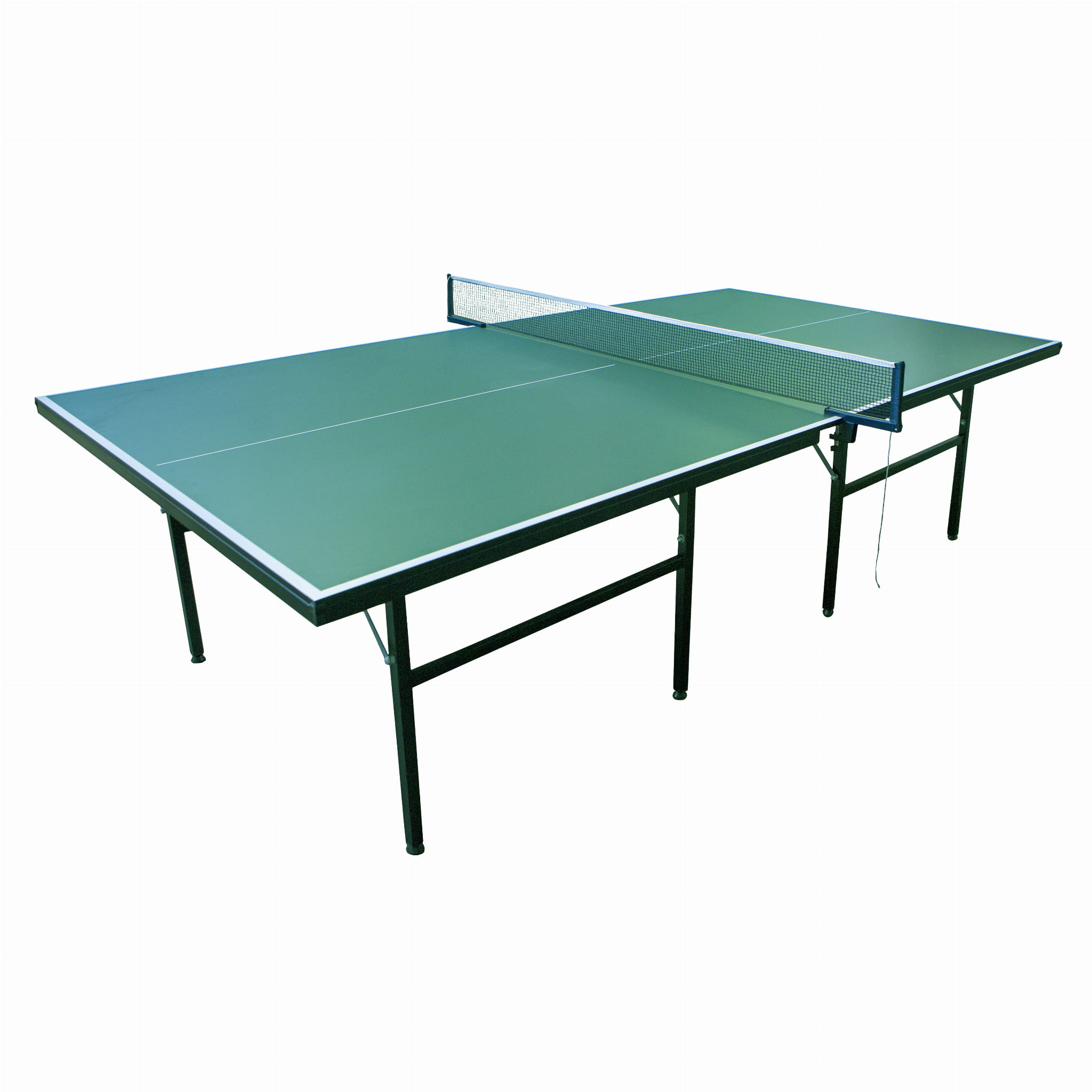 Stół do tenisa stołowego składany 274 × 152 cm z siatką i rakietkami – zielony – zdjęcie 3