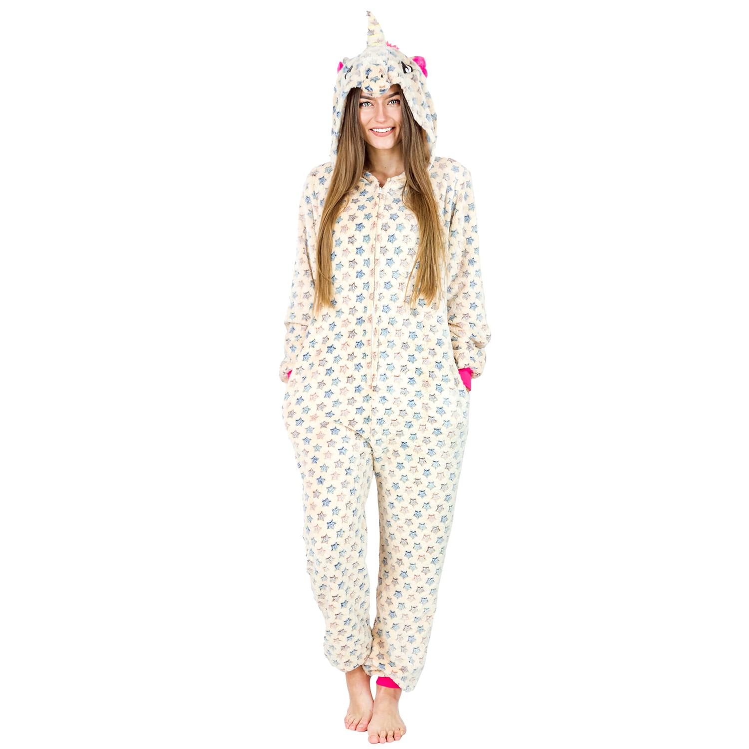 Piżama kigurumi Jednorożec w gwiazdy – kombinezon onesie dla dorosłych