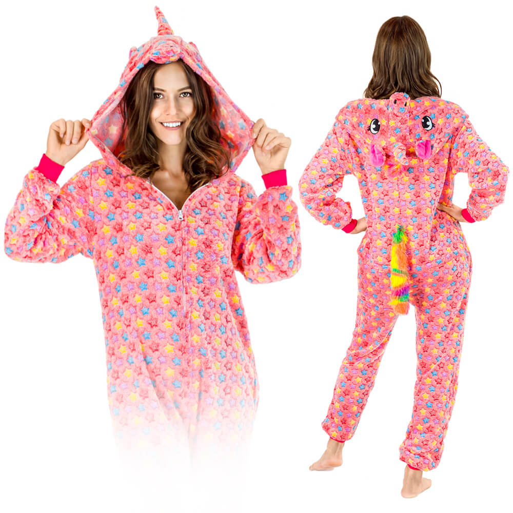 KIGURUMI ONESIE piżama Jednorożec różowe GWIAZDY