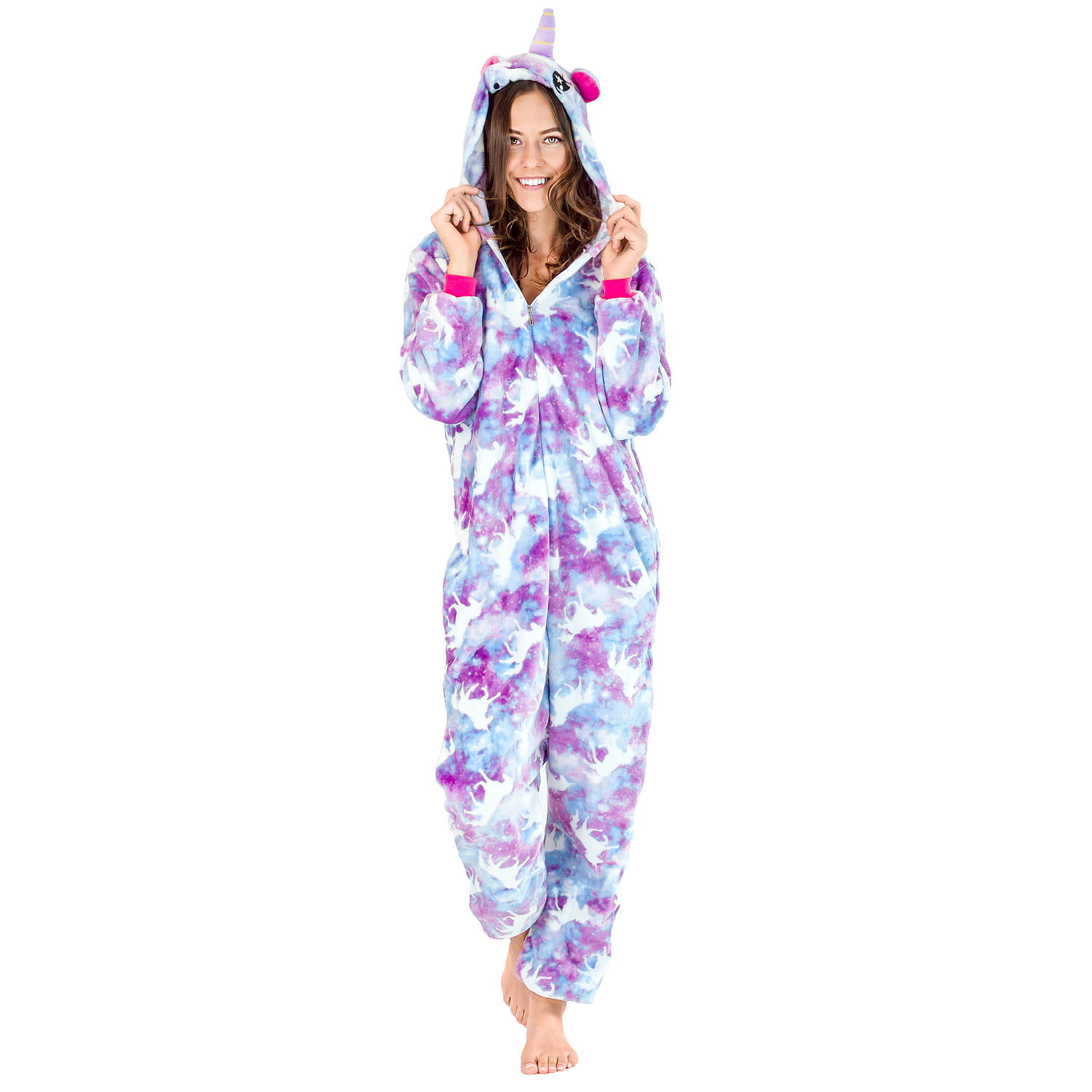 Piżama kigurumi jednorożec fioletowo-biały