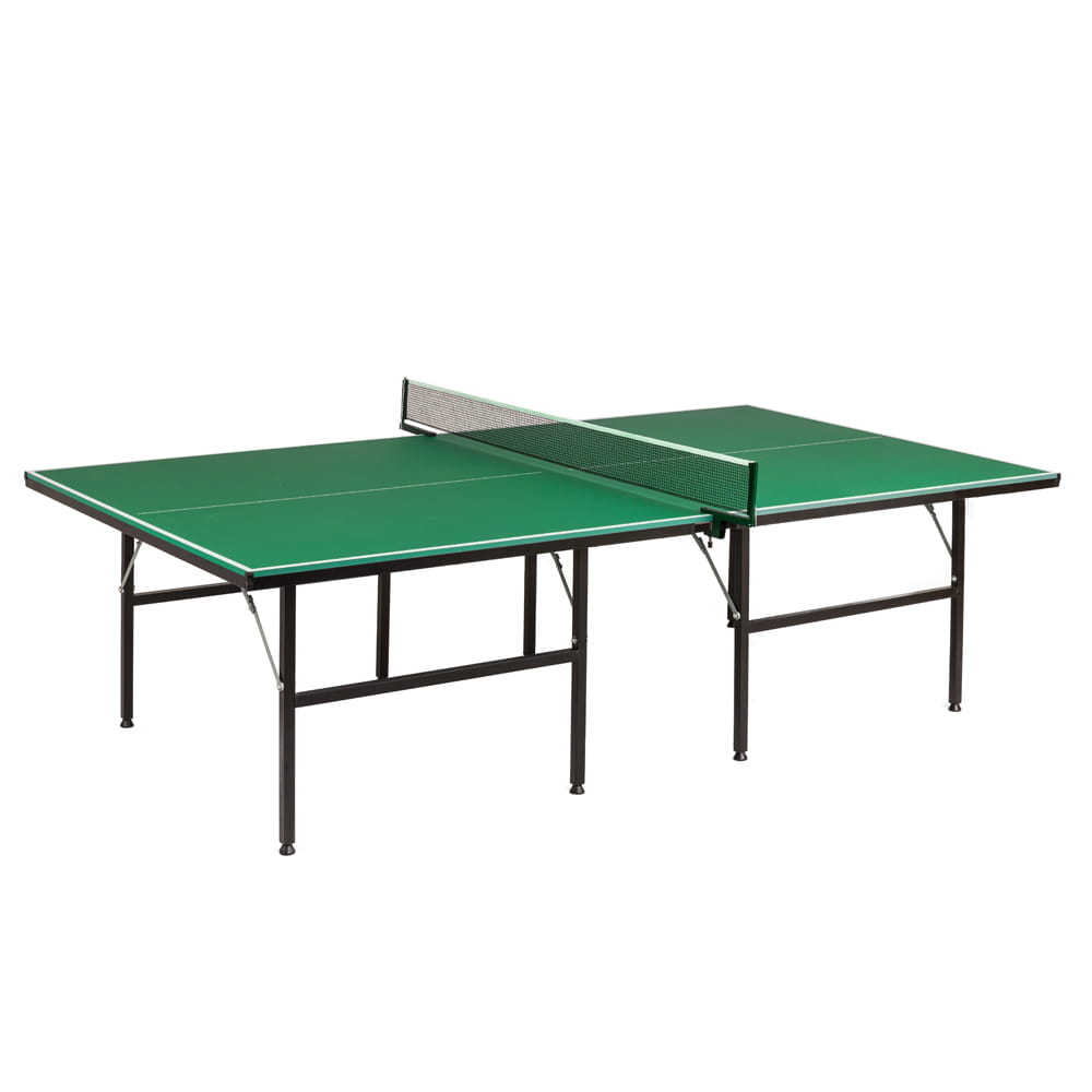 Stół do tenisa stołowego składany 274 × 152 cm z siatką i rakietkami – zielony – zdjęcie 2