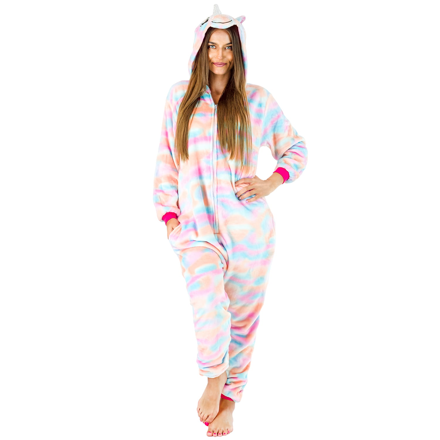 Piżama kigurumi Jednorożec pastelowe moro – kombinezon onesie dla dorosłych