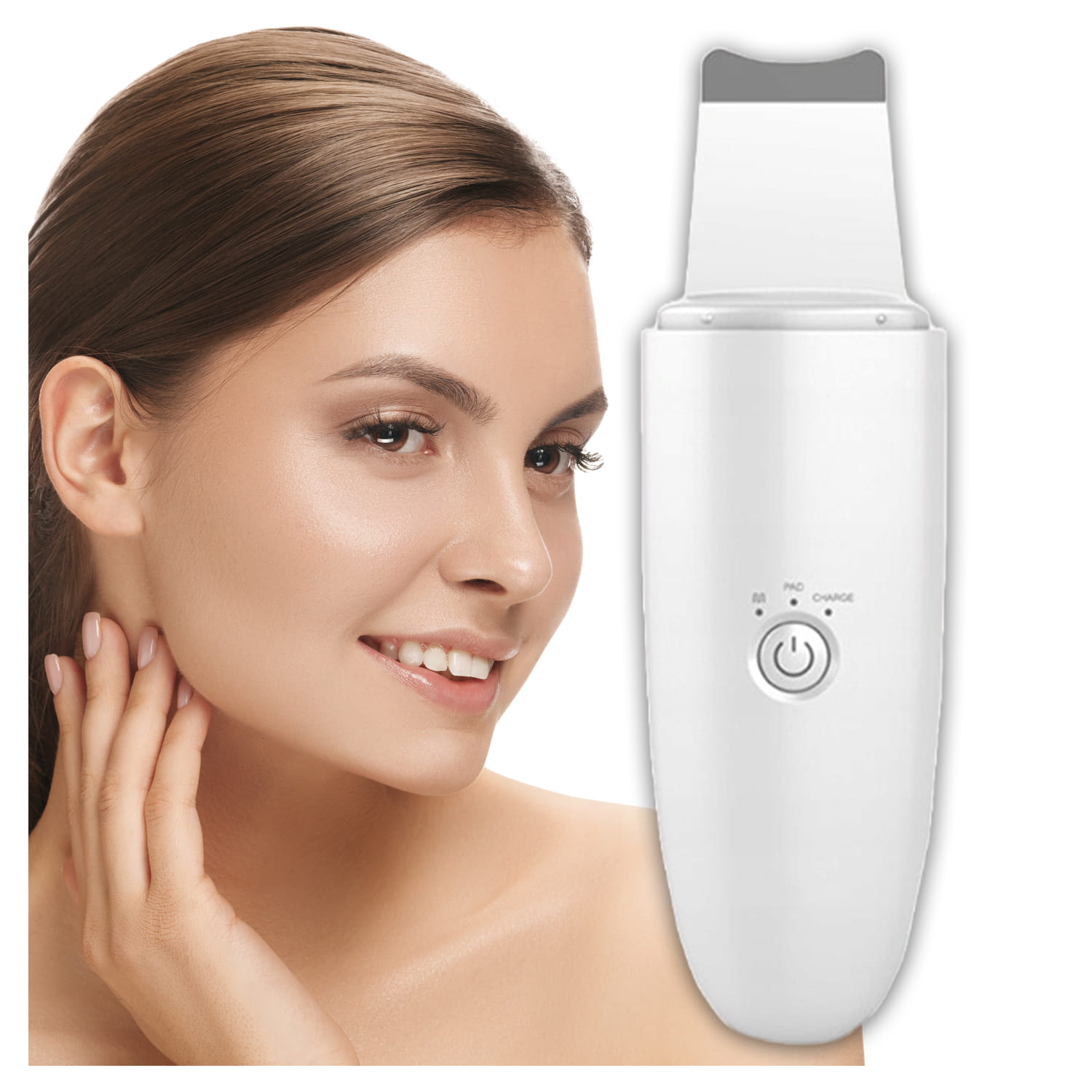 Peeling kawitacyjny do twarzy bezprzewodowy 2 W – biały – zdjęcie 1