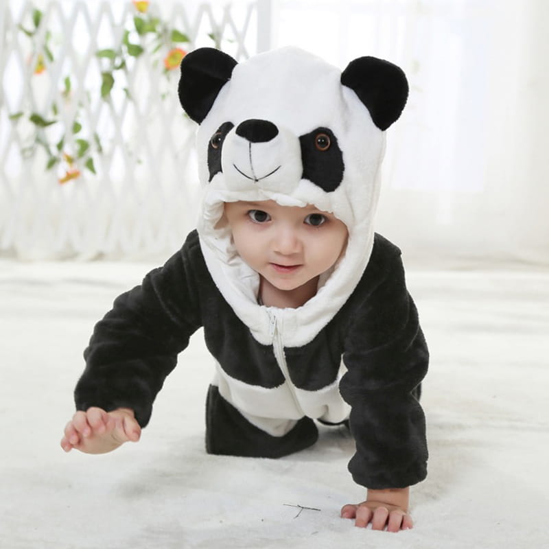 Piżama onesie kigurumi dla niemowląt – panda – zdjęcie 2