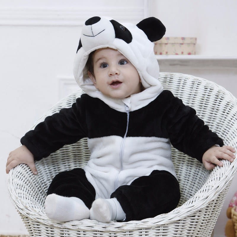 Piżama onesie kigurumi dla niemowląt – panda – zdjęcie 3
