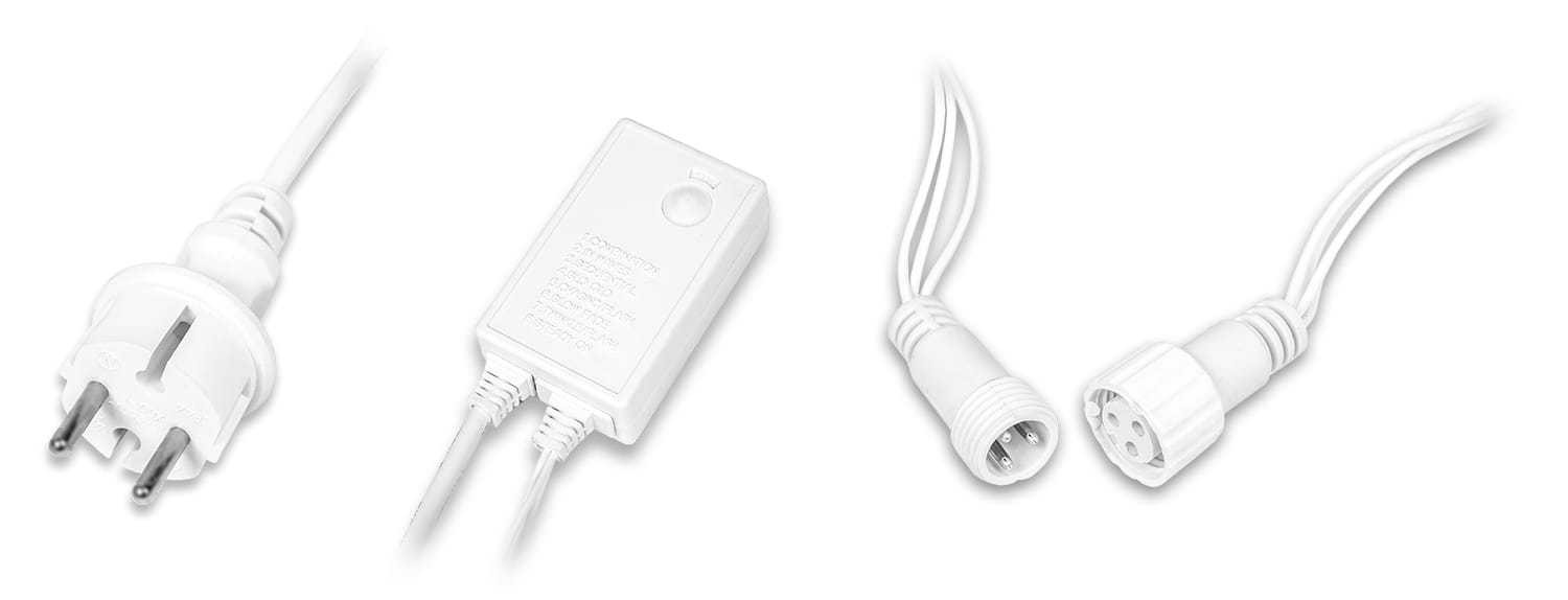 Lampki świąteczne zewnętrzne sople 300 LED, 12 m – grube przewody