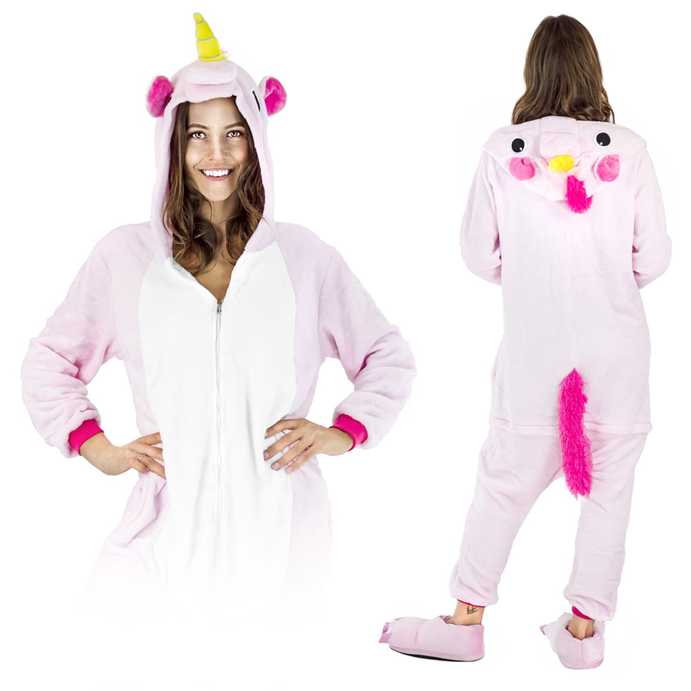 Piżama kigurumi Różowy jednorożec – kombinezon onesie dla dorosłych