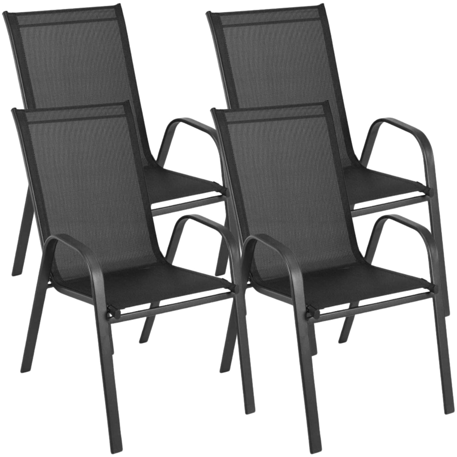 Krzesło ogrodowe metalowe czarne 4 sztuki