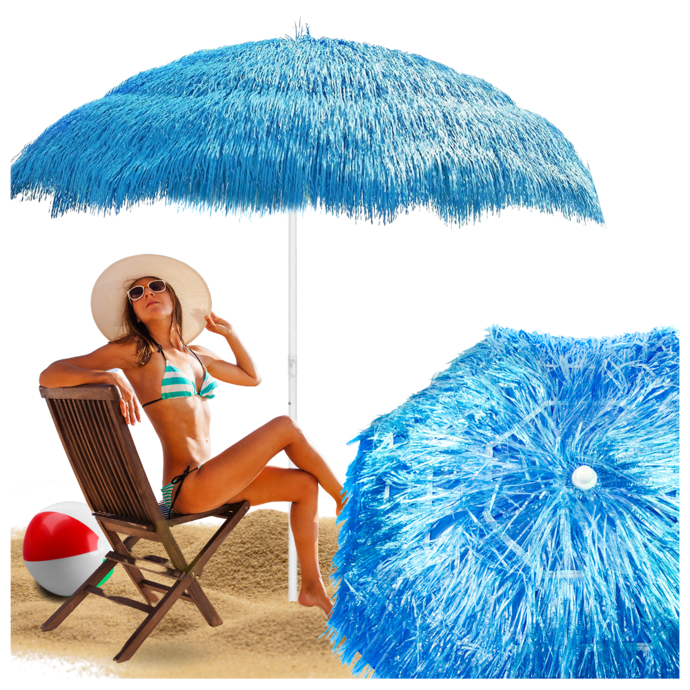 Niebieski hawajski parasol słomkowy