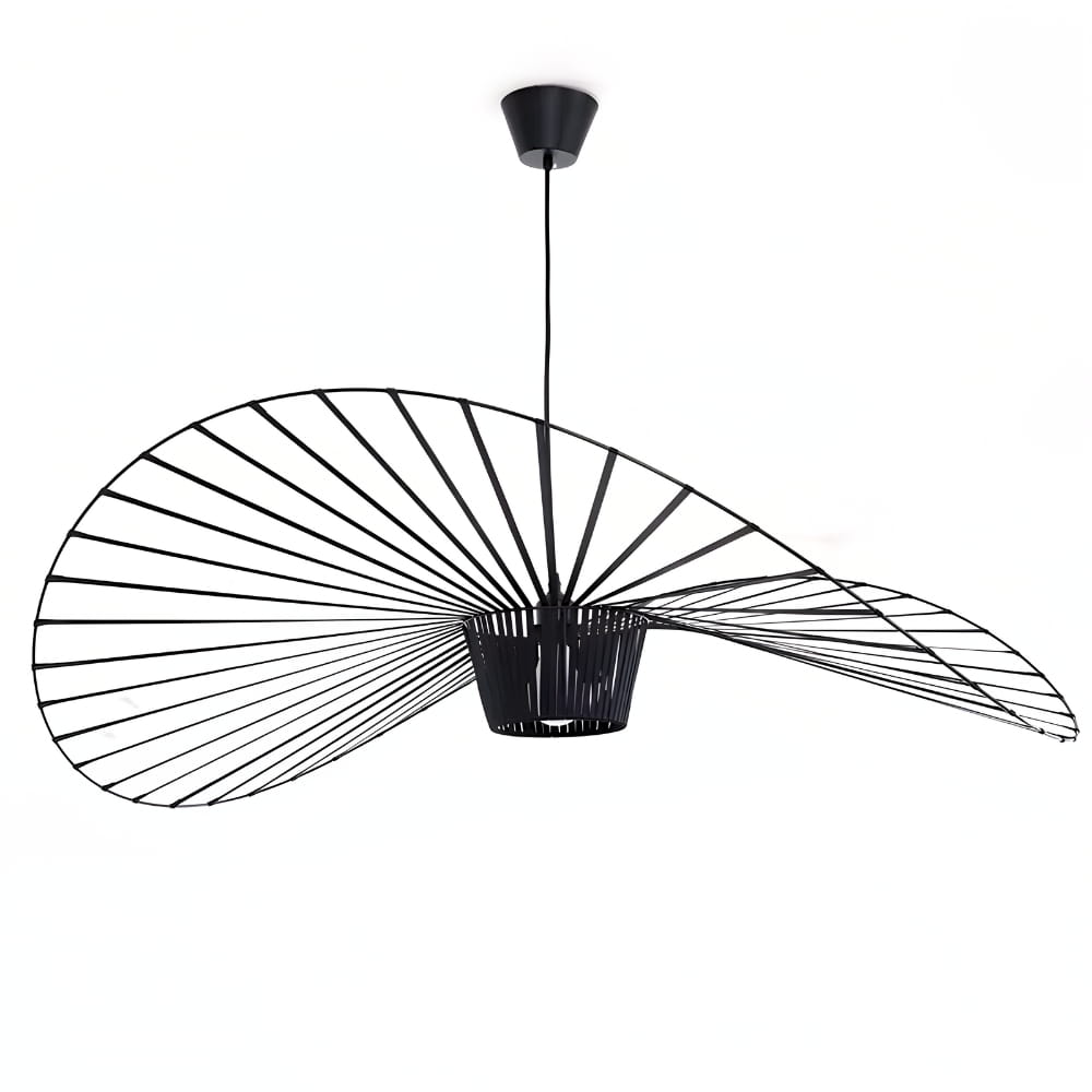 Żyrandol lampa wisząca kapelusz czarna 60cm