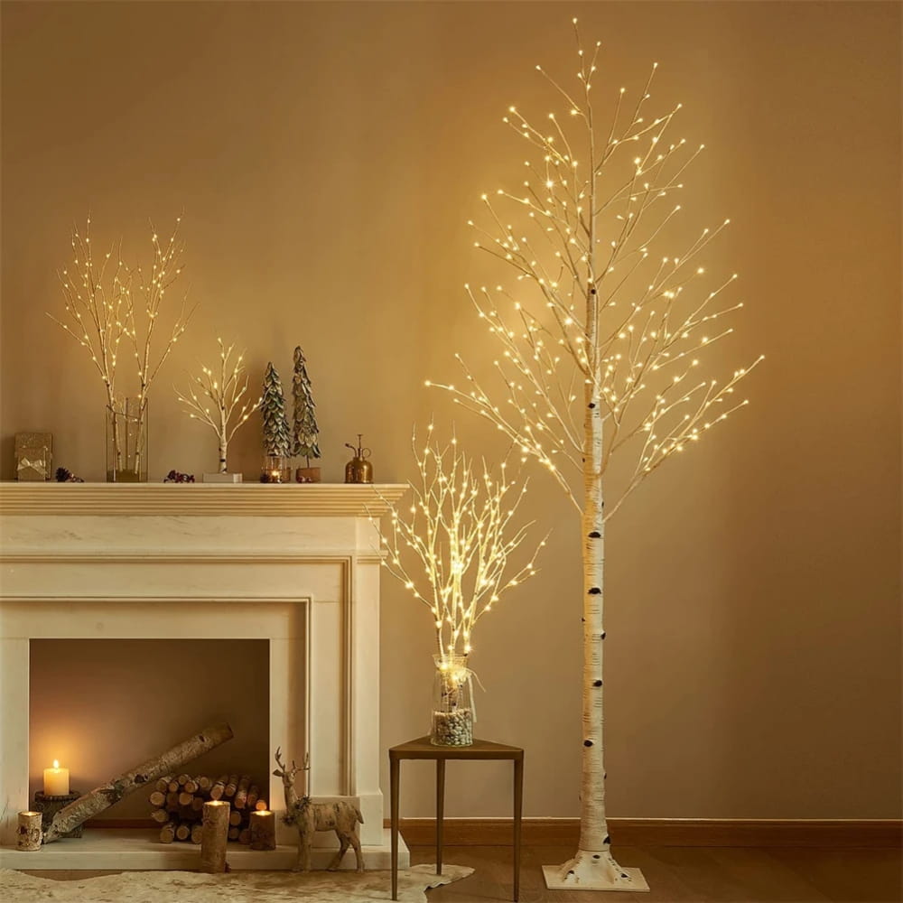Brzoza świecąca LED 120 cm, 96 LED z efektem flash, IP44 – zdjęcie 4