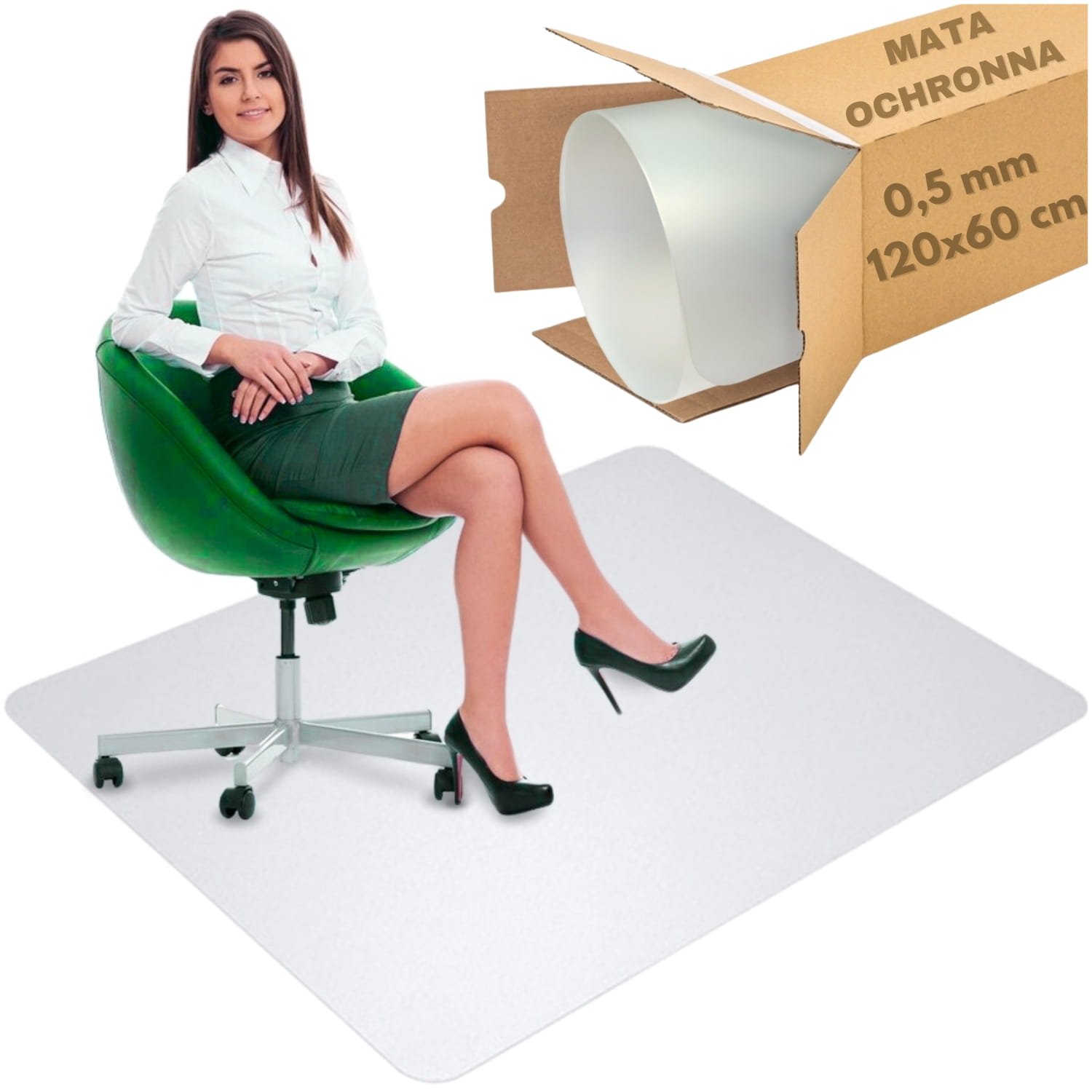 Mata ochronna 0,5mm 60x120cm mleczna