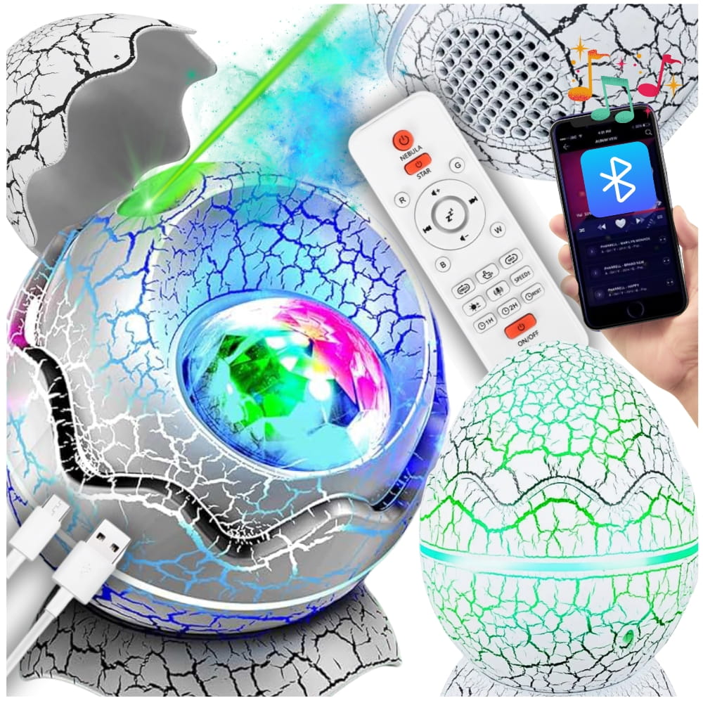 Projektor gwiazd lampa nocna rzutnik nieba obrotowy głośnik bluetooth pilot