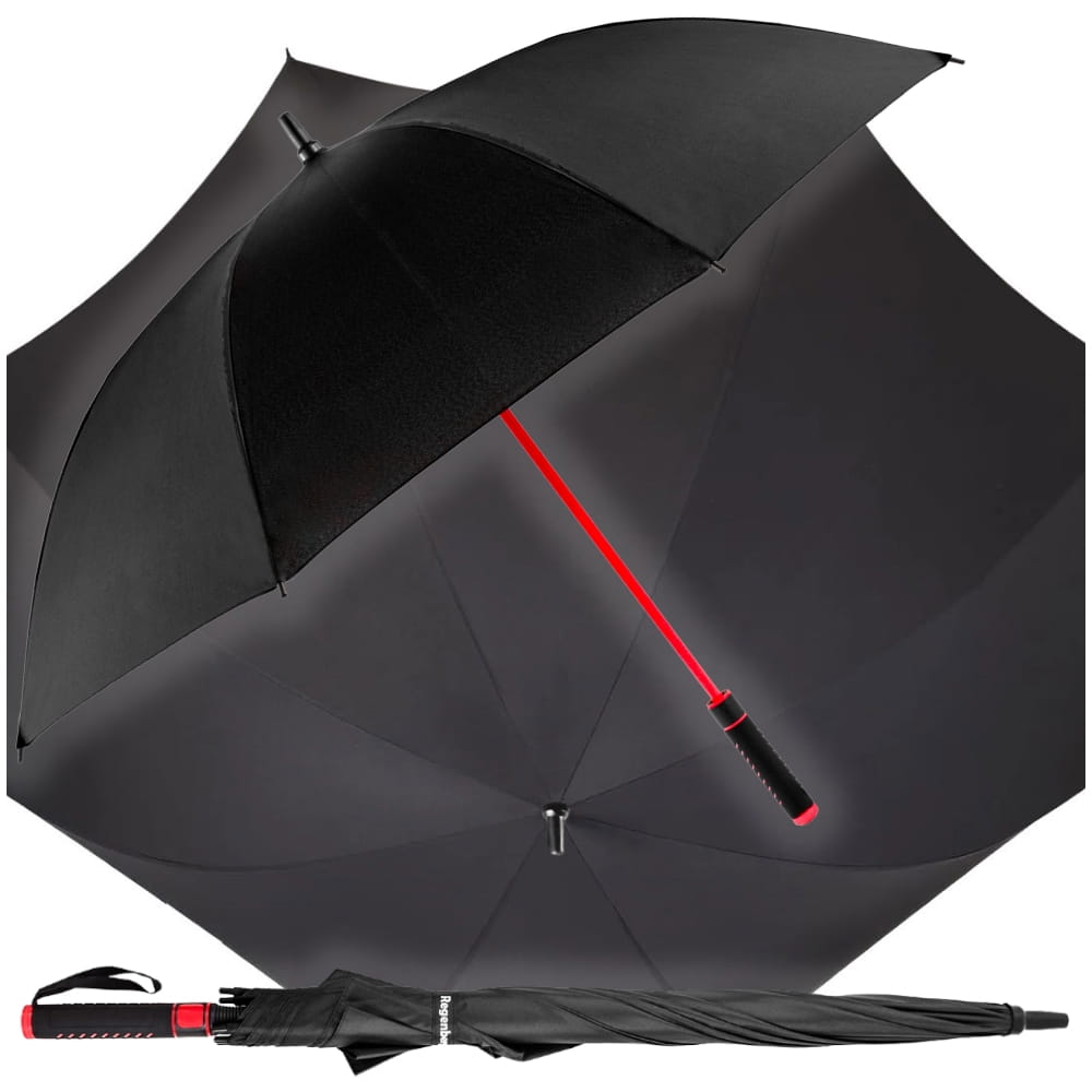 Parasolka, parasol czarno-czerwony