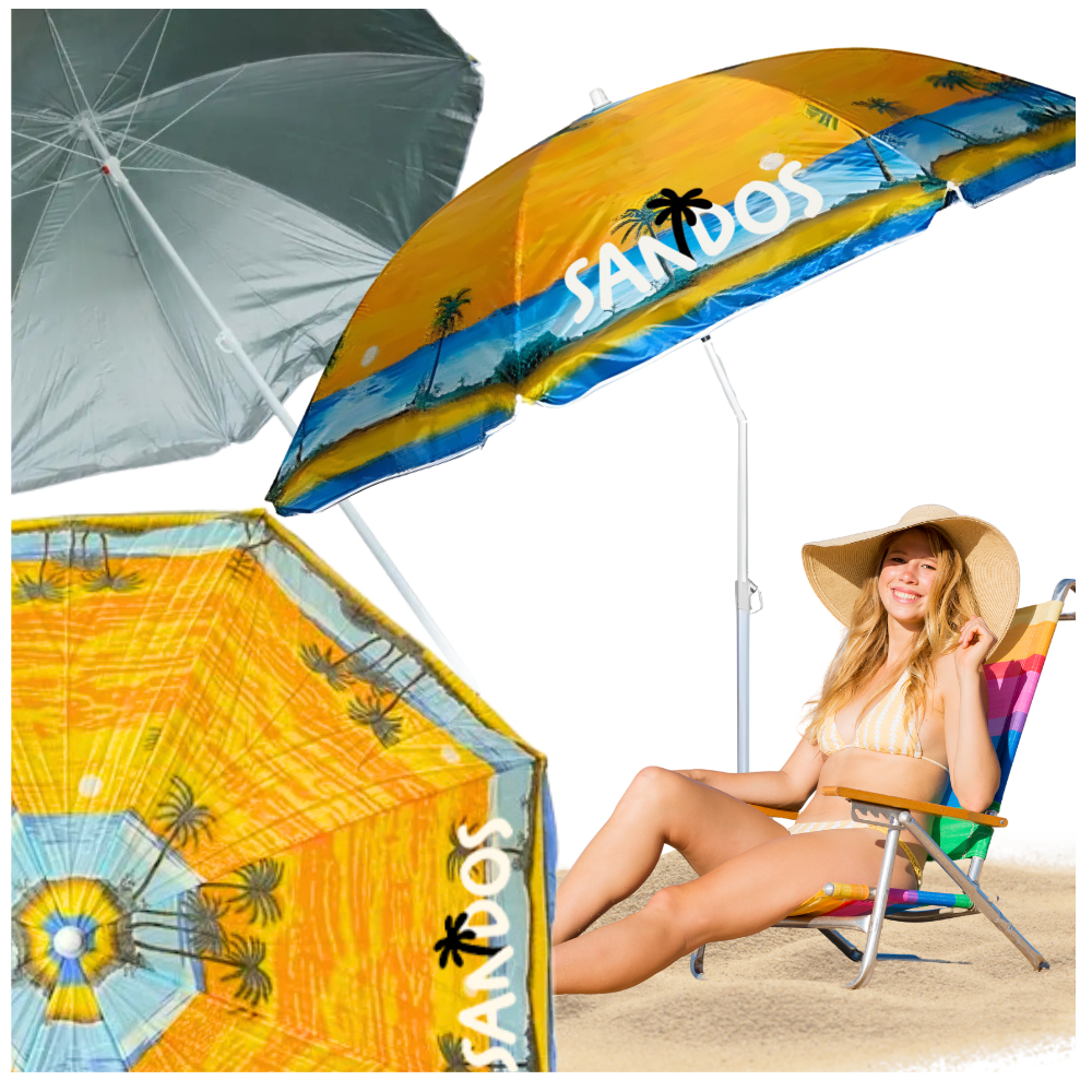 Parasol plażowy ogrodowy- wzór plaży