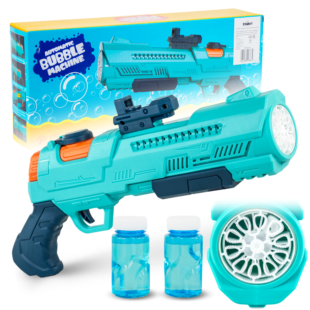 Automatyczny pistolet do robienia baniek mydlanych maszynka zestaw 2 x płyn