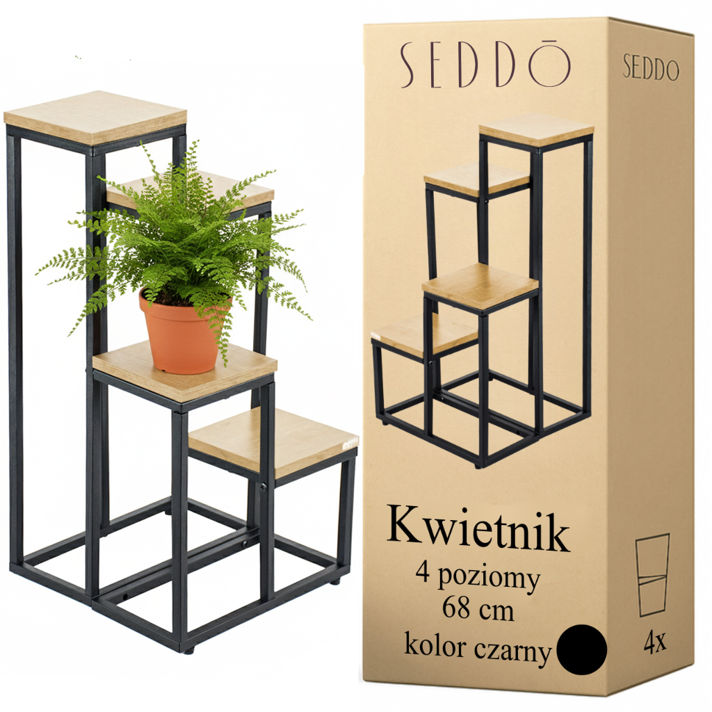 Kwietnik stojący wielopoziomowy na kwiatki rośliny industrial rustykalny 68