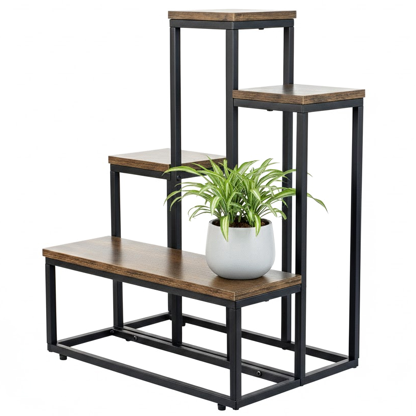 Kwietnik stojący na kwiaty rośliny metalowy loft 6 doniczek industrial 68cm