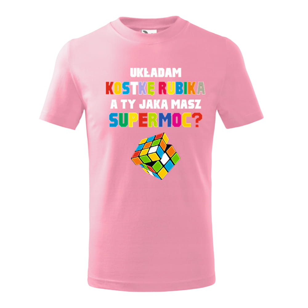 Koszulka UKŁADAM KOSTKĘ Różowa