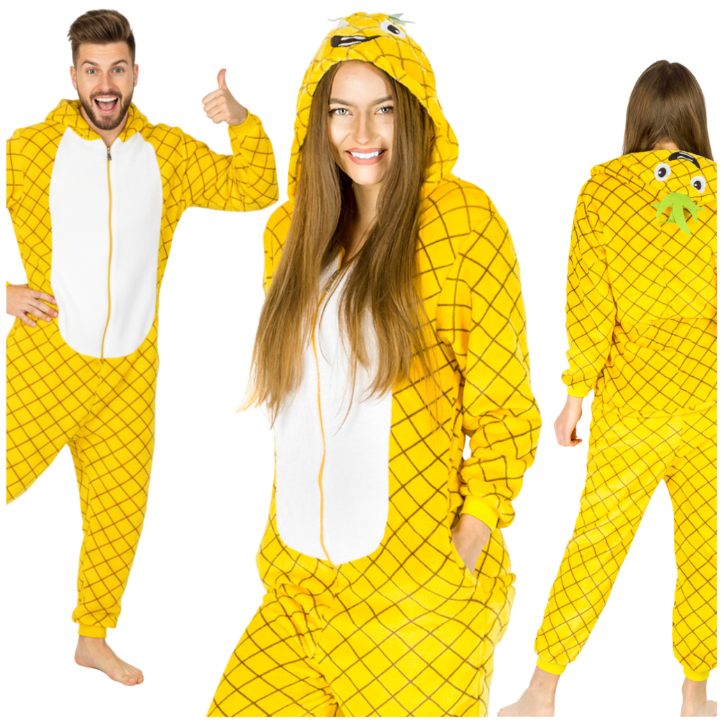 Kostium ananas kigurumi onesie piżama damska męska ciepła dres przebranie