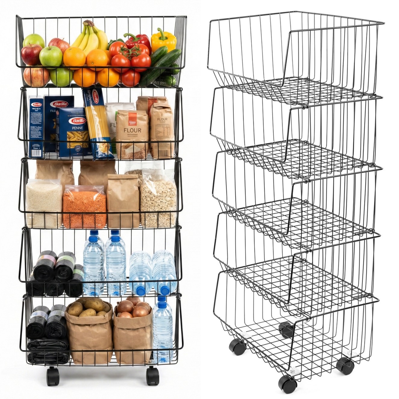 Mobilny regał na kółkach do kuchni Cinque