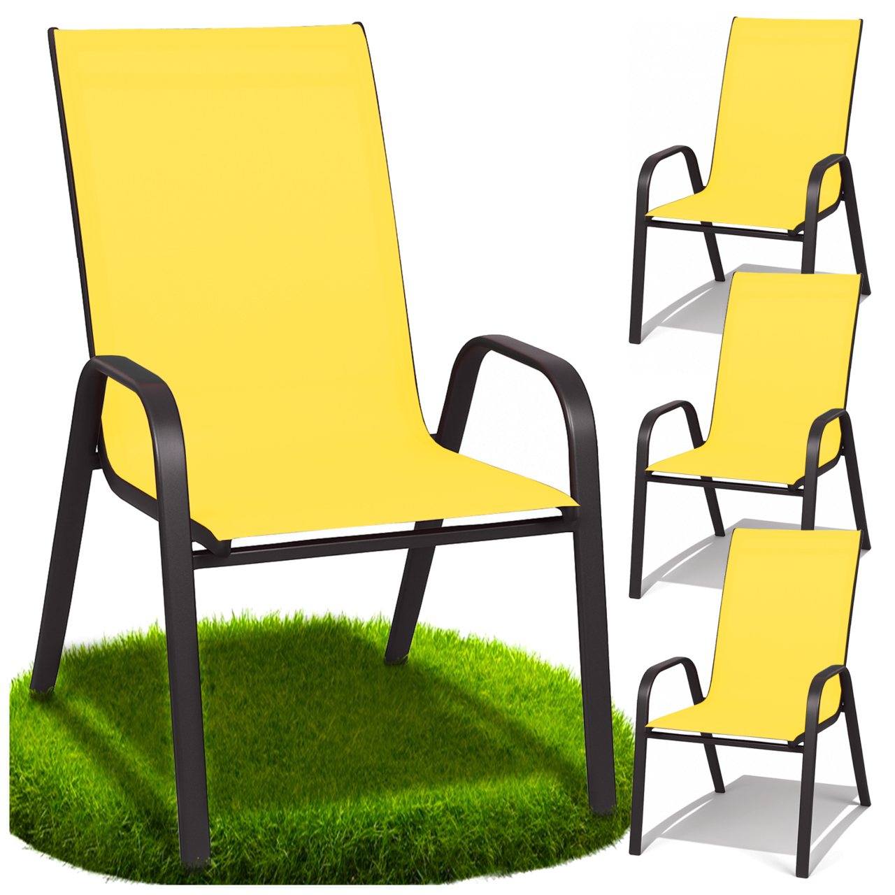 Krzesła ogrodowe metalowe na taras balkon fotel do ogrodu nowoczesne 4 szt