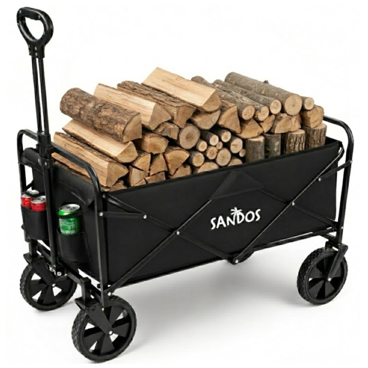 Taczka wózek transportowy składany turystyczny ogrodowy 95x53x91 cm plażowy koła terenowe 120L