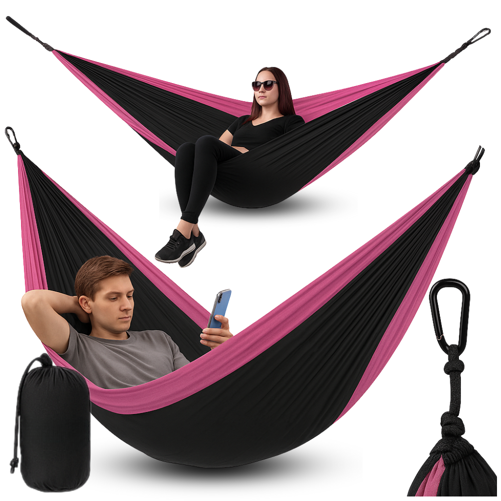 Hamak turystyczny dwuosobowy lekki i wytrzymały + worek ⛺️