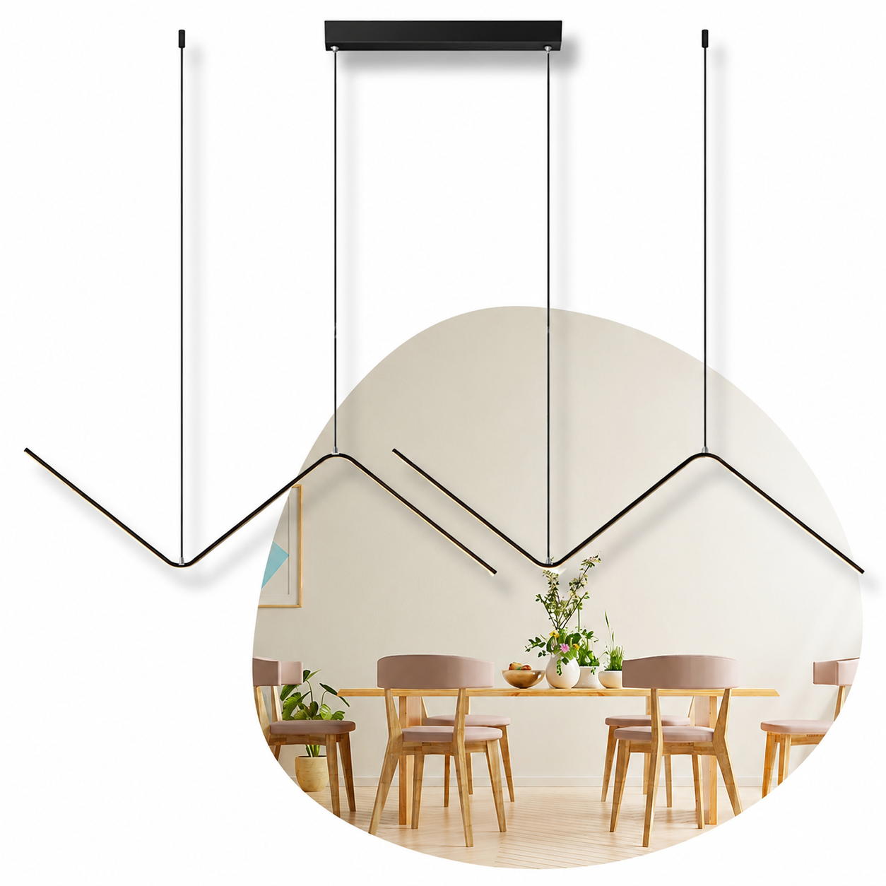 Nowoczesna lampa wisząca LED czarna geometryczna nad stół | LedSolution